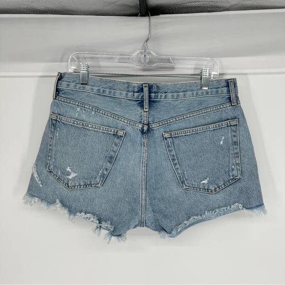 AGOLDE Parker Light Wash Denim Distressed High Waist Classic Cutoff Shorts 30 - Picture 5 of 7